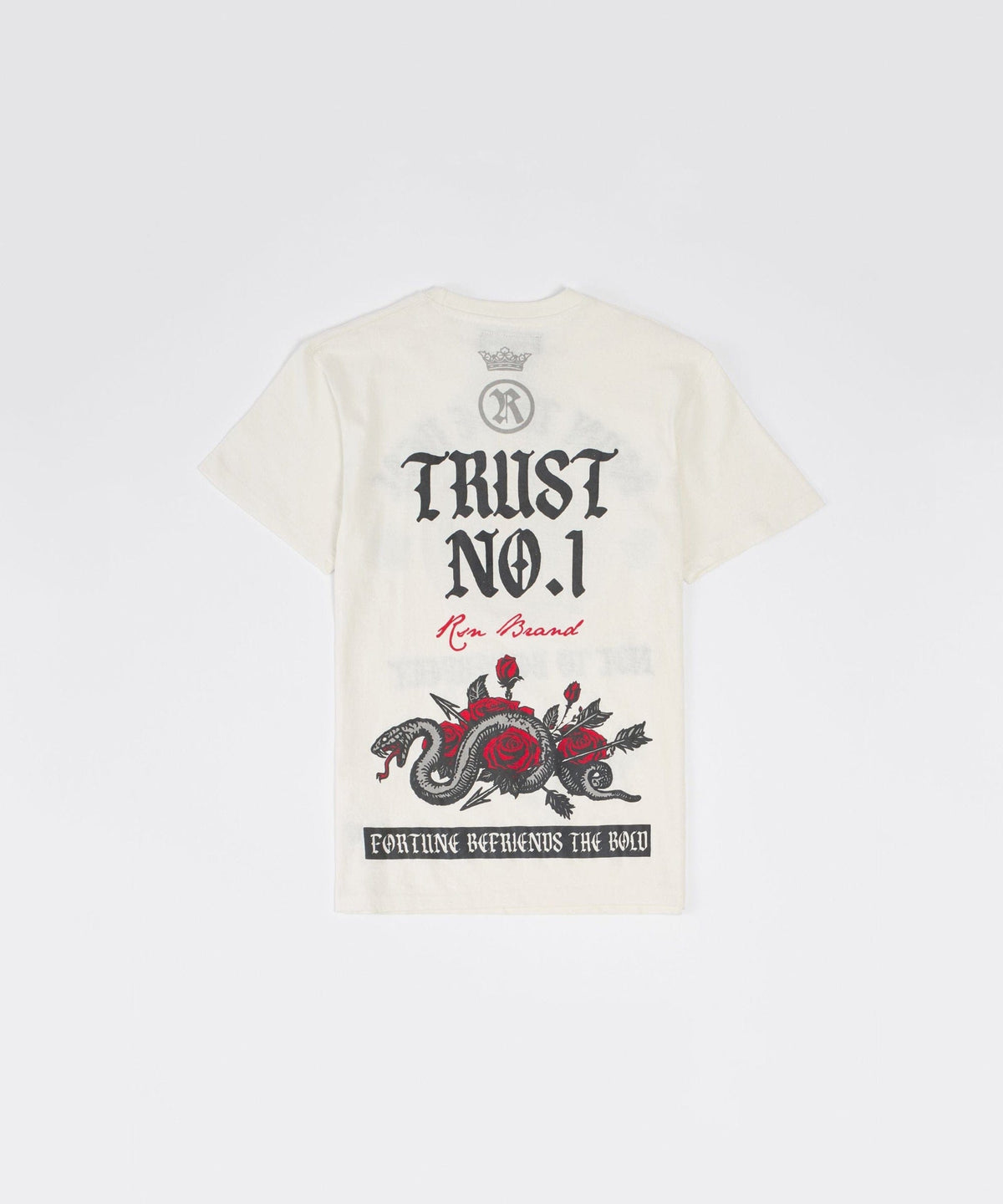 Reason Clothing Quality Kids Trust No 1 Embroidered Short Sleeve Tee - Cream