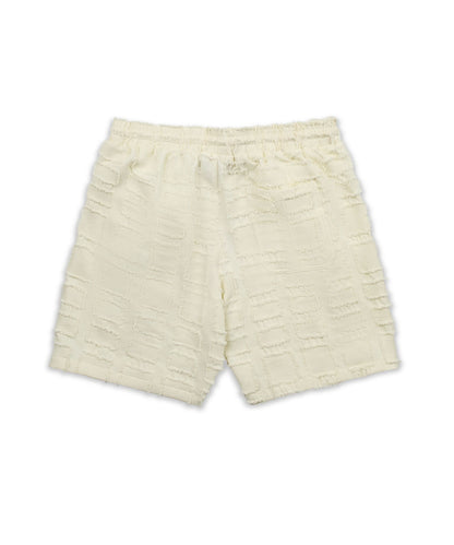 Reason Clothing Best Seller Grid Kid's Textured Shorts - Cream