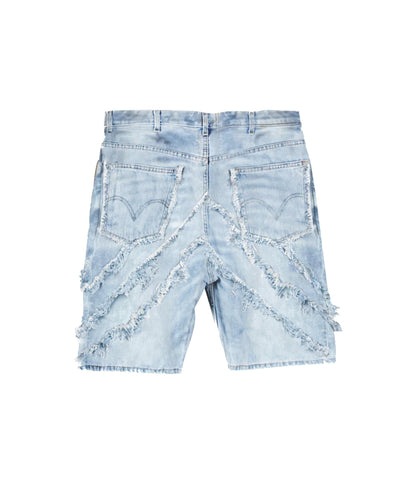 Reason Clothing Featured Kids Bandit Frayed Denim Short - Light Blue