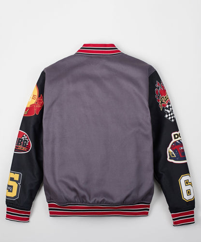 Reason Clothing Deals Kids Dodge Hellcat Varsity Jacket - Grey