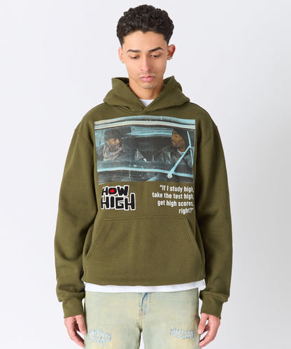 Reason Clothing Deals How High Study High Graphic Hoodie - Olive Green