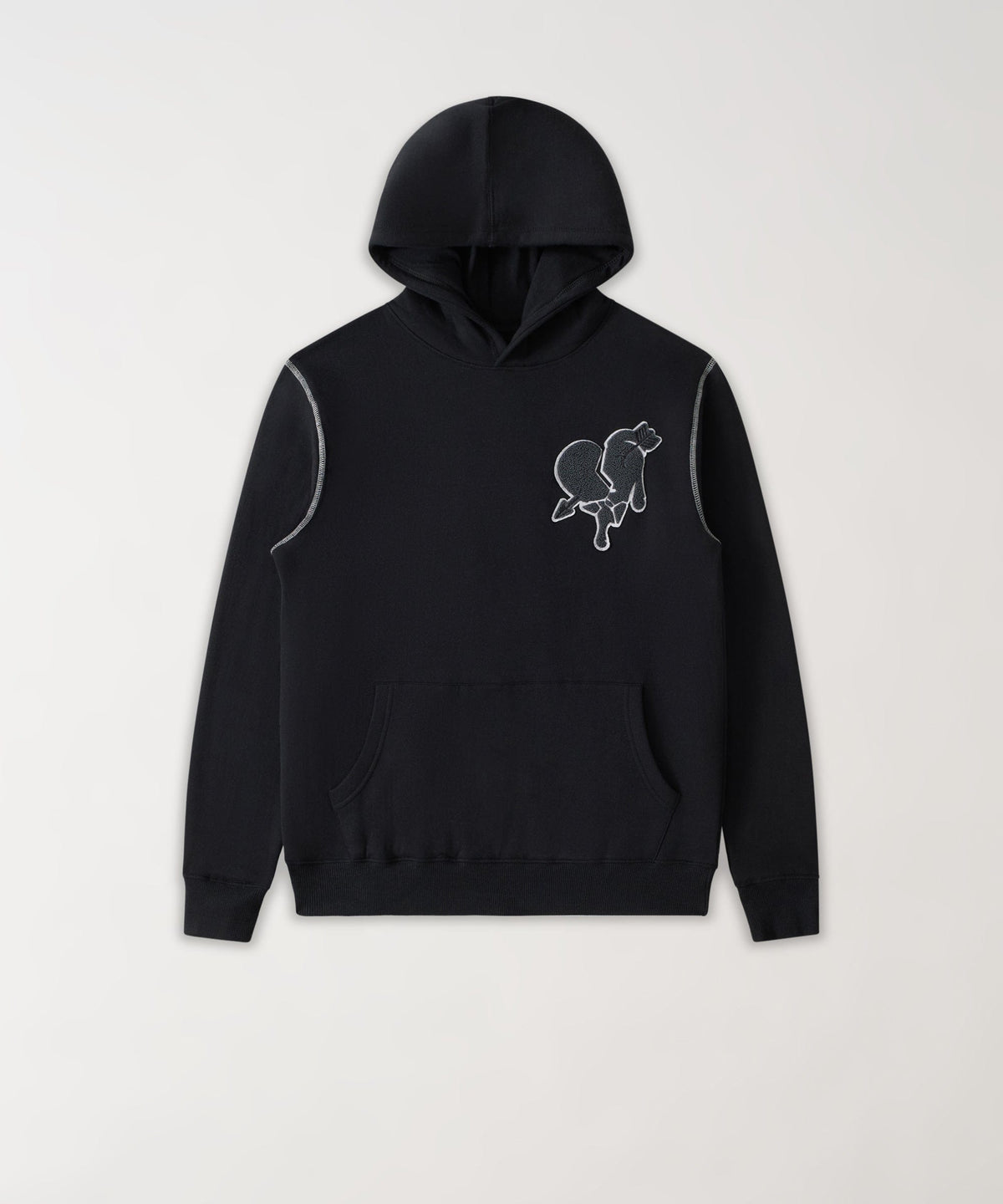 Reason Clothing Trending Heartless Chenille Patch Graphic Hoodie - Black