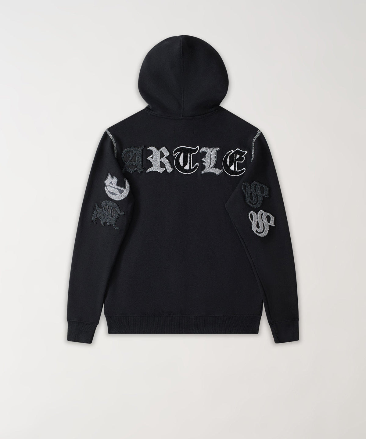 Reason Clothing Trending Heartless Chenille Patch Graphic Hoodie - Black
