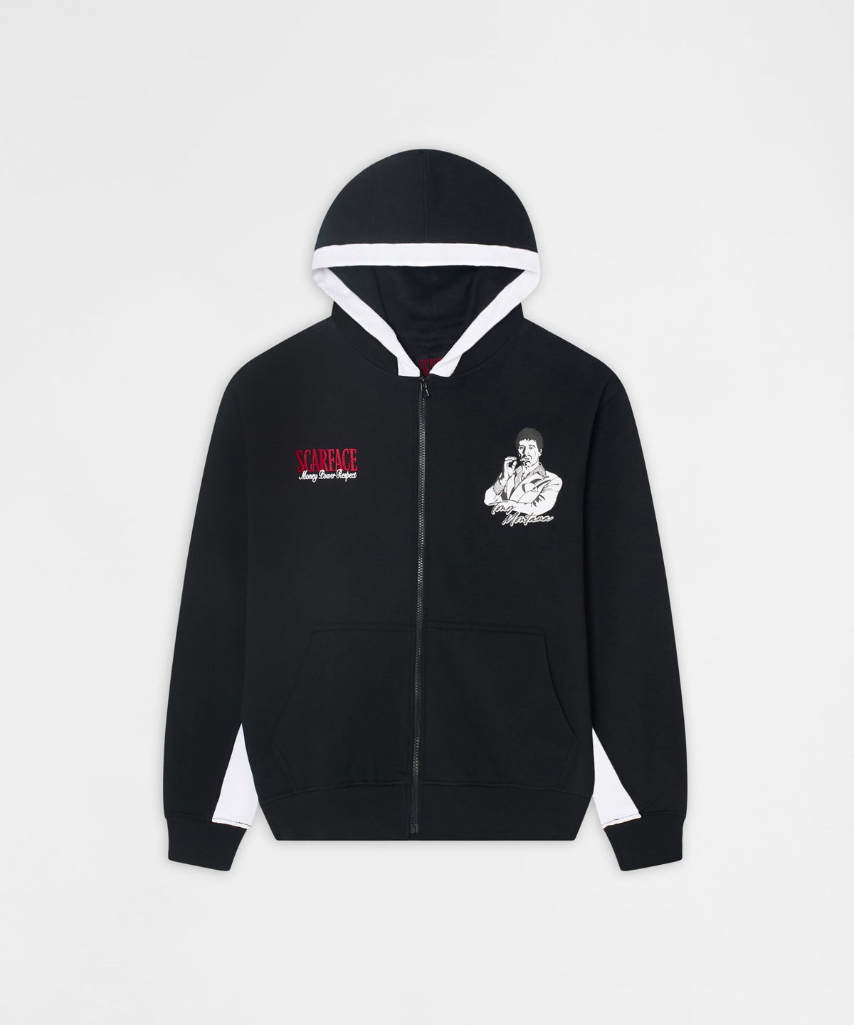 Reason Clothing Special Offer Scarface Tony Montana Zip Hoodie - Black