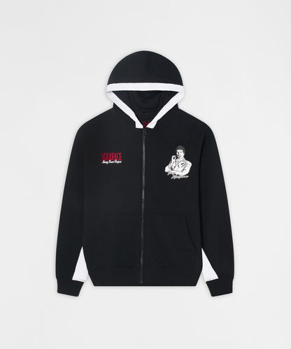 Reason Clothing Special Offer Scarface Tony Montana Zip Hoodie - Black