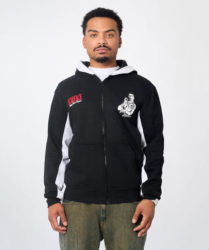 Reason Clothing Special Offer Scarface Tony Montana Zip Hoodie - Black