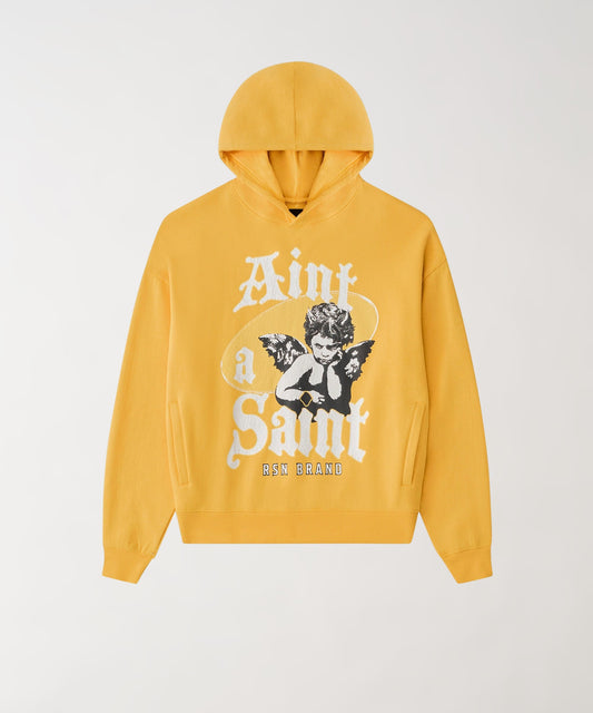 Reason Clothing Signature Ain't A Saint Graphic Long Sleeve Hoodie - Khaki