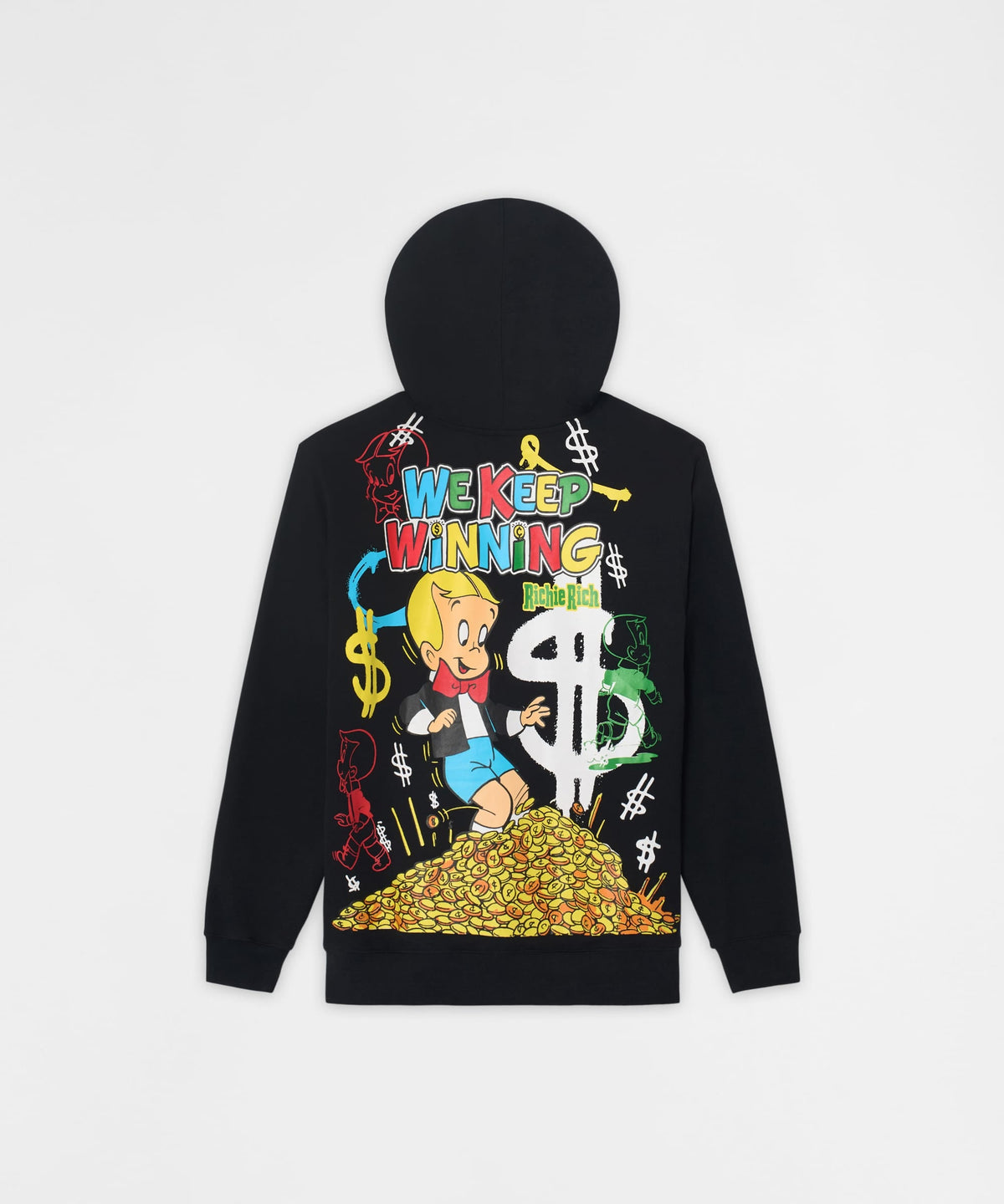 Reason Clothing New Richie Rich We Keep Winning Graphic Hoodie - Black
