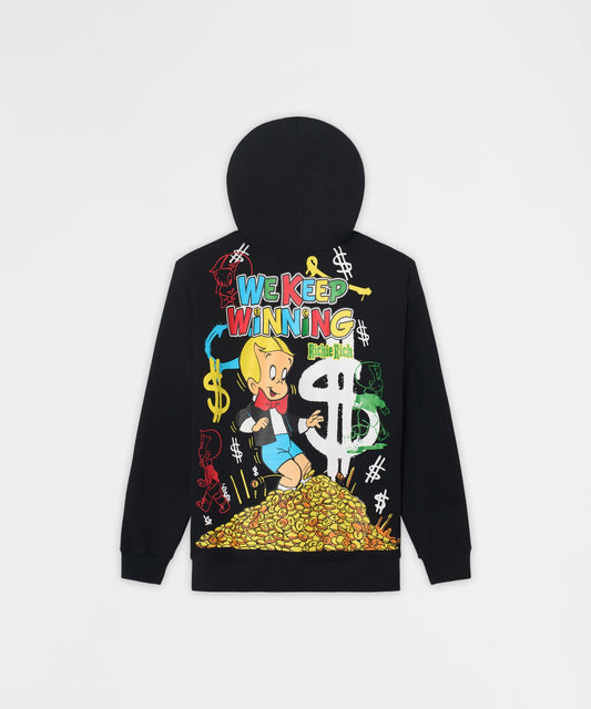 Reason Clothing New Richie Rich We Keep Winning Graphic Hoodie - Black