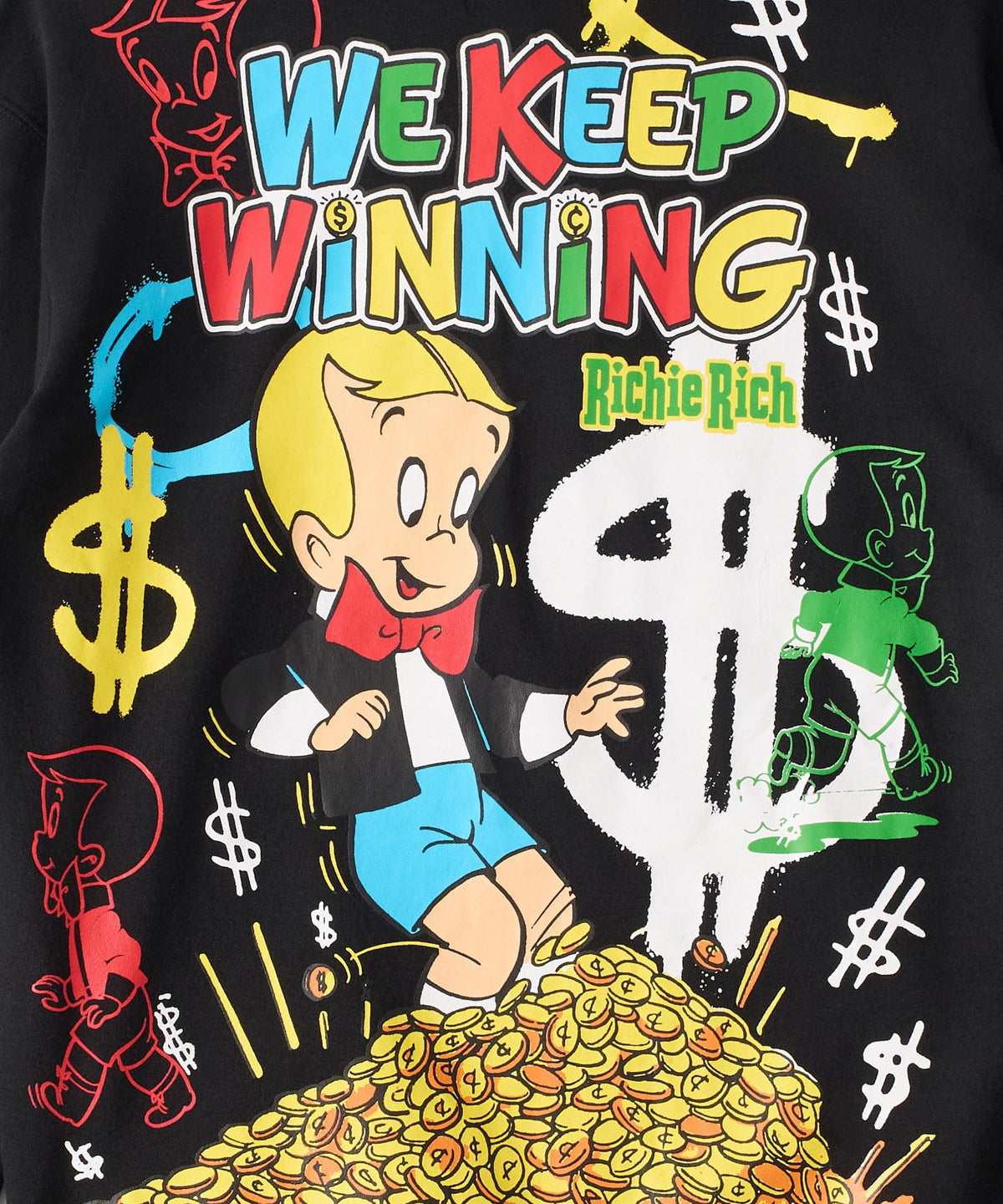 Reason Clothing New Richie Rich We Keep Winning Graphic Hoodie - Black