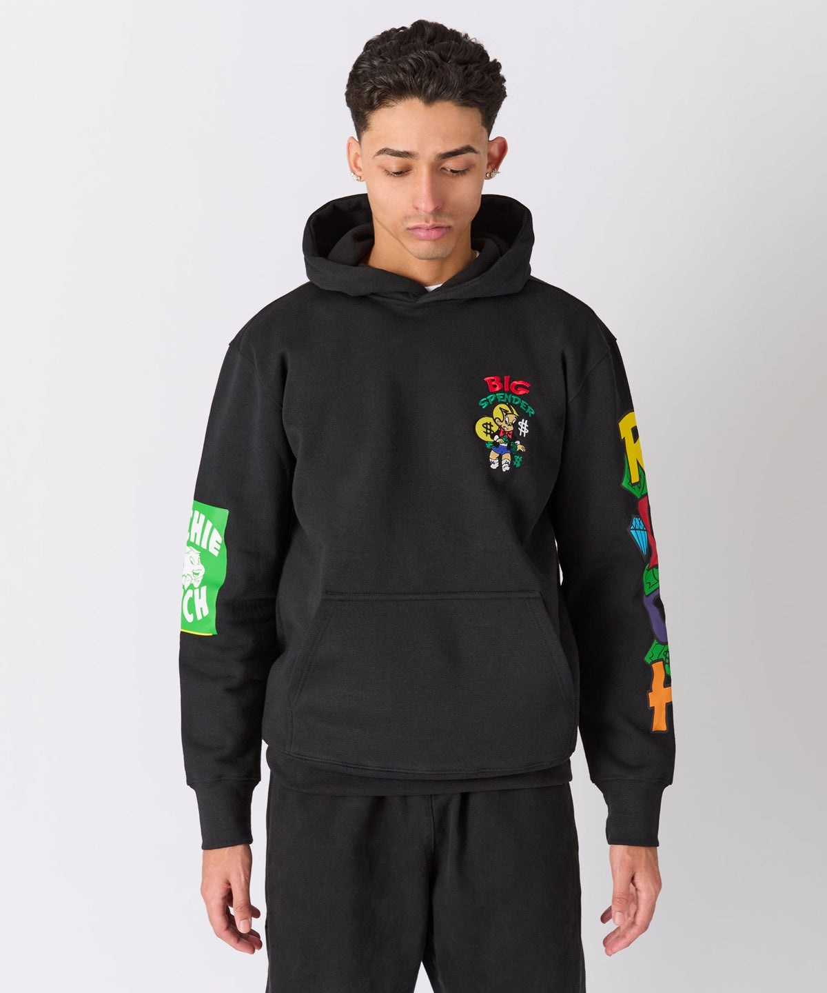 Reason Clothing Great Value Richie Rich Big Spender Graphic Hoodie - Black
