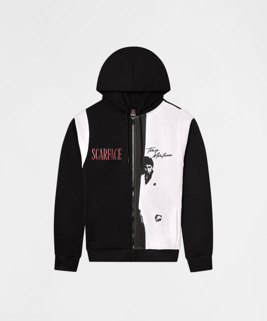 Reason Clothing Smart Buy Scarface Tony Montana Full Zip Hoodie - Black