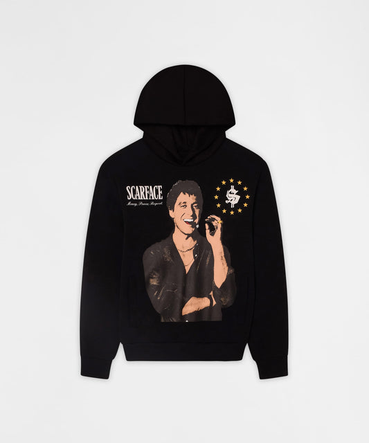 Reason Clothing Customer Favorite Scarface Tony Montana Graphic Hoodie - Black