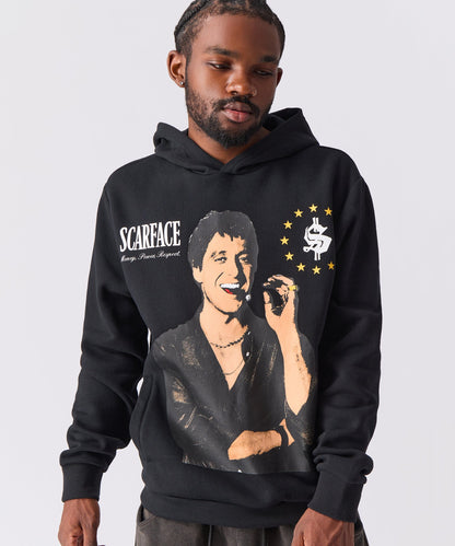 Reason Clothing Customer Favorite Scarface Tony Montana Graphic Hoodie - Black