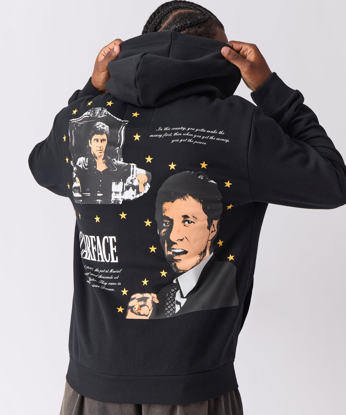 Reason Clothing Customer Favorite Scarface Tony Montana Graphic Hoodie - Black