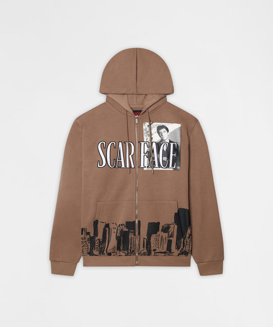Reason Clothing Signature Scarface Full Zip Hoodie - Brown
