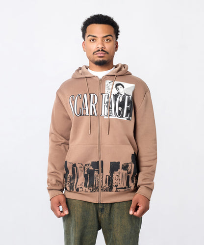 Reason Clothing Signature Scarface Full Zip Hoodie - Brown