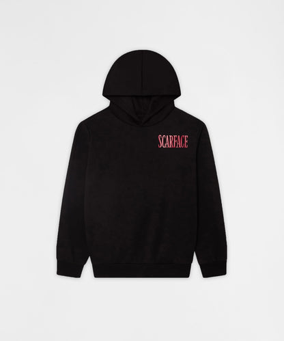Reason Clothing Popular Scarface Tony Montana Graphic Back Print Hoodie - Black