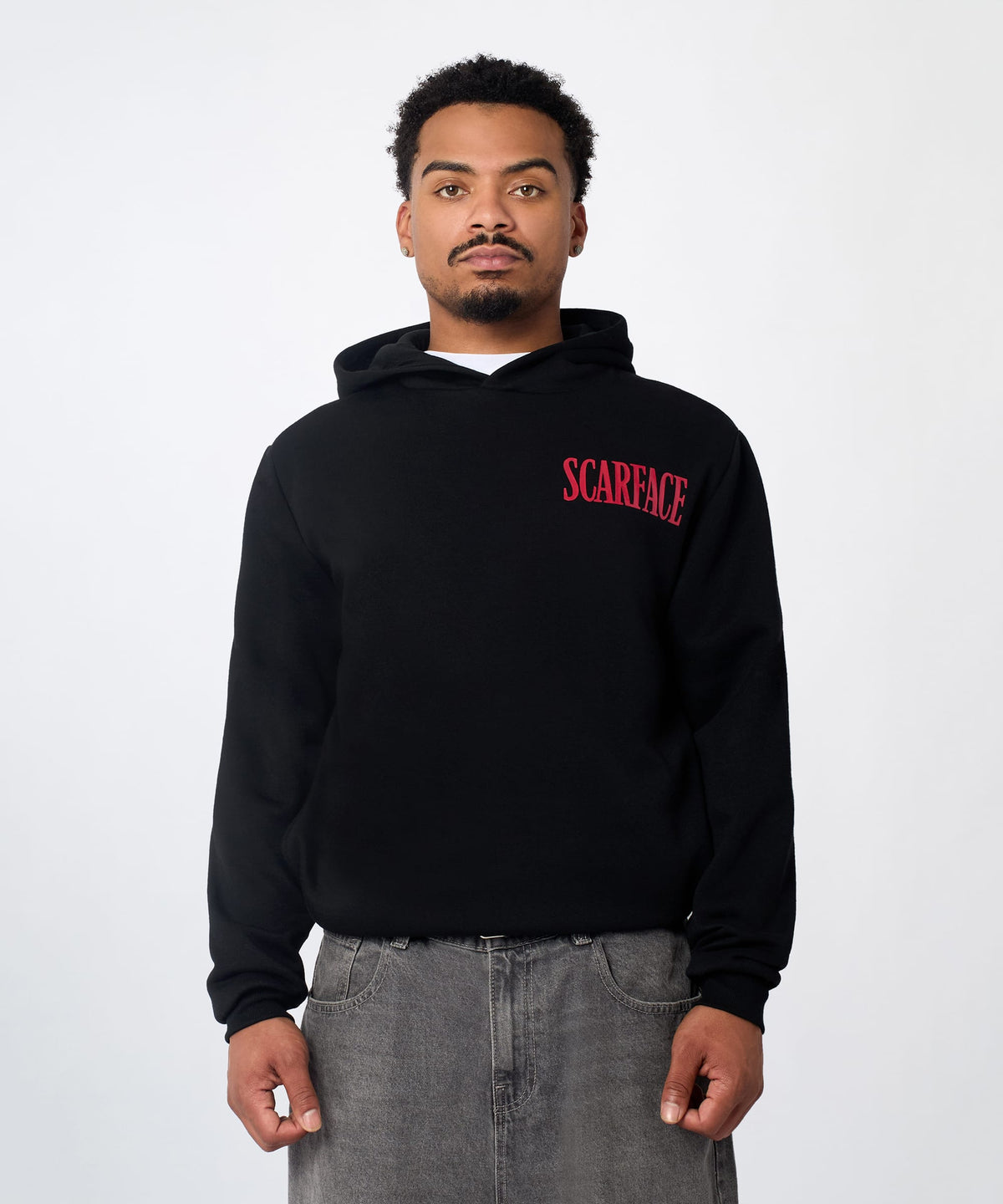 Reason Clothing Popular Scarface Tony Montana Graphic Back Print Hoodie - Black
