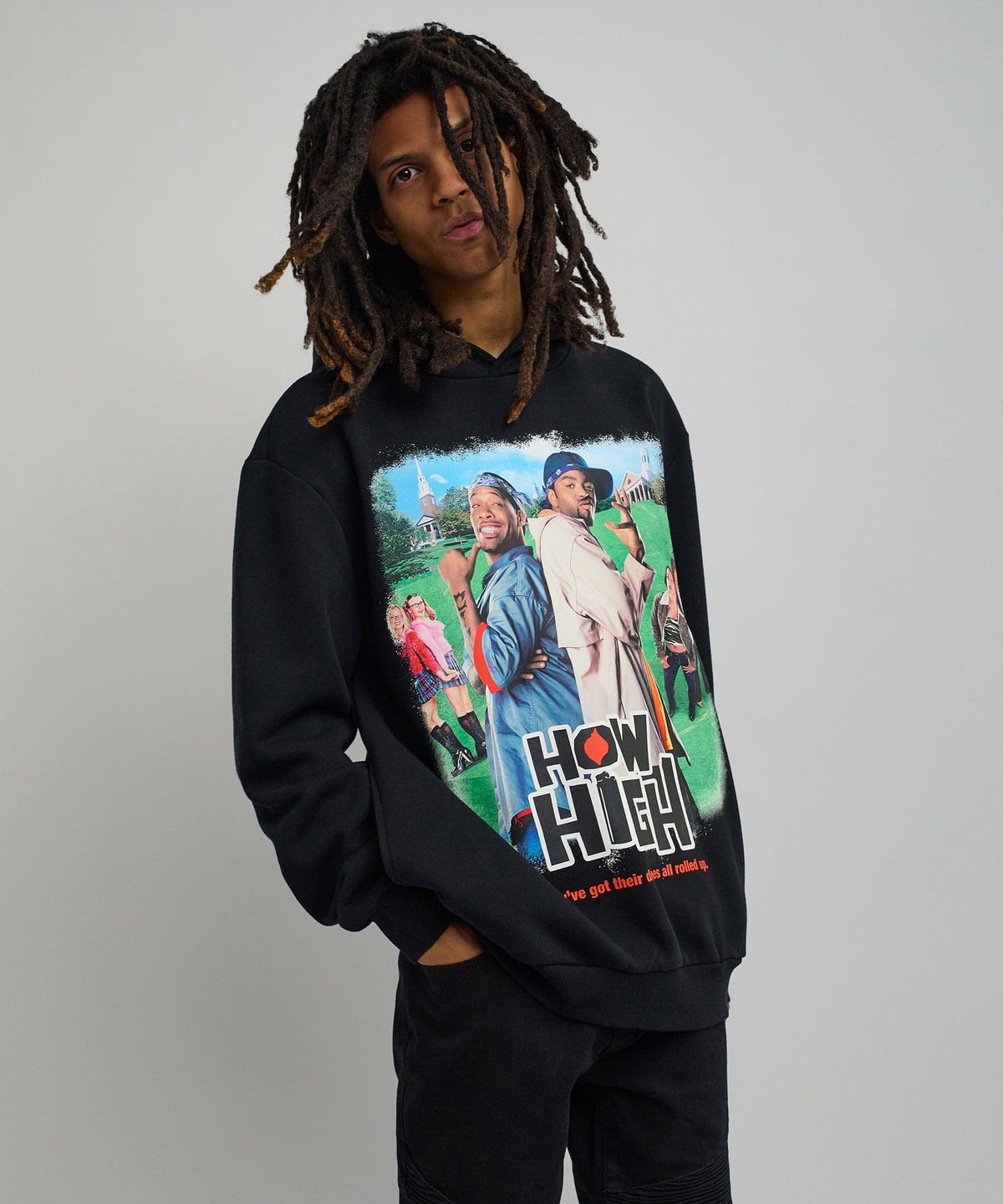 Reason Clothing Deals How High They've Got Their Degrees Graphic Hoodie - Black