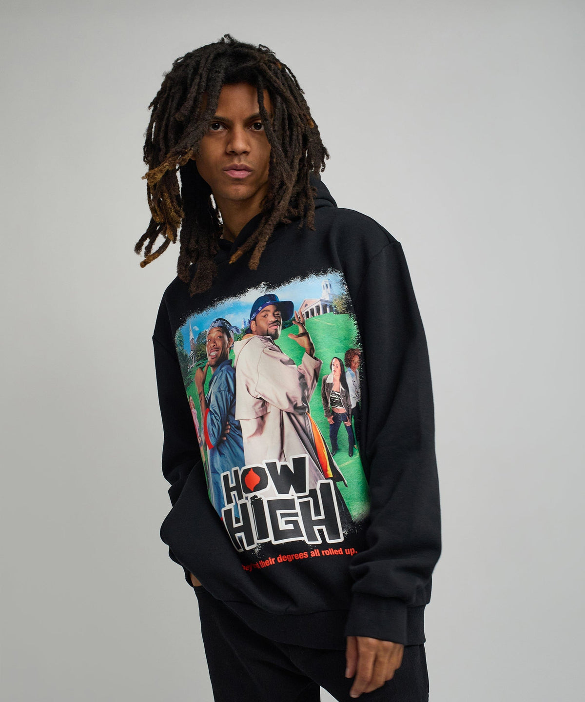 Reason Clothing Deals How High They've Got Their Degrees Graphic Hoodie - Black