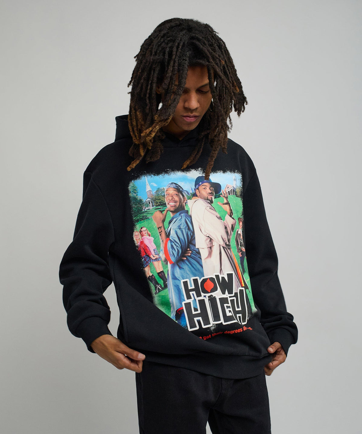 Reason Clothing Deals How High They've Got Their Degrees Graphic Hoodie - Black