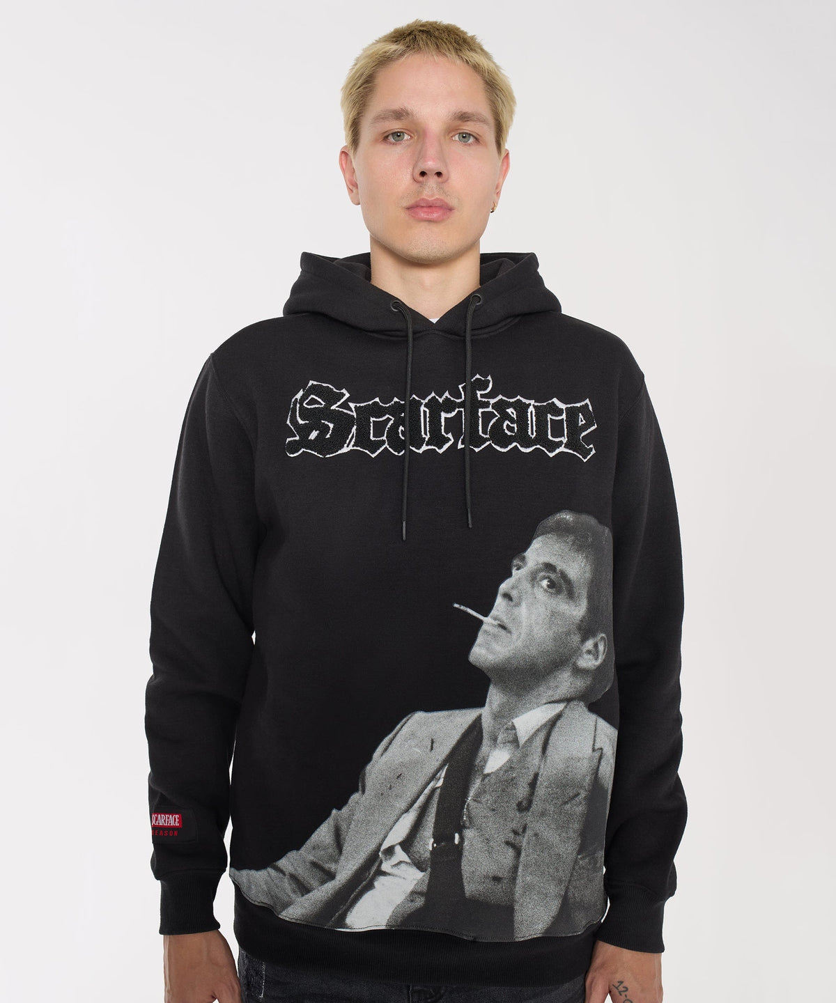 Reason Clothing Top Pick Scarface Old English Hoodie - Black