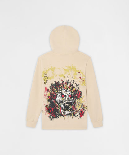Reason Clothing New Mayhem Fleece Graphic Zip Hoodie - Khaki