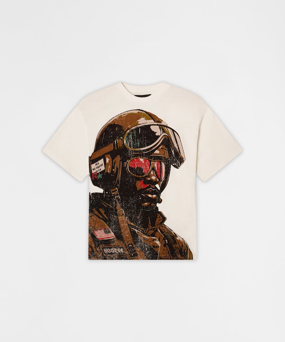 Reason Clothing Essential Soldier Respect All Short Sleeve Tee - Cream