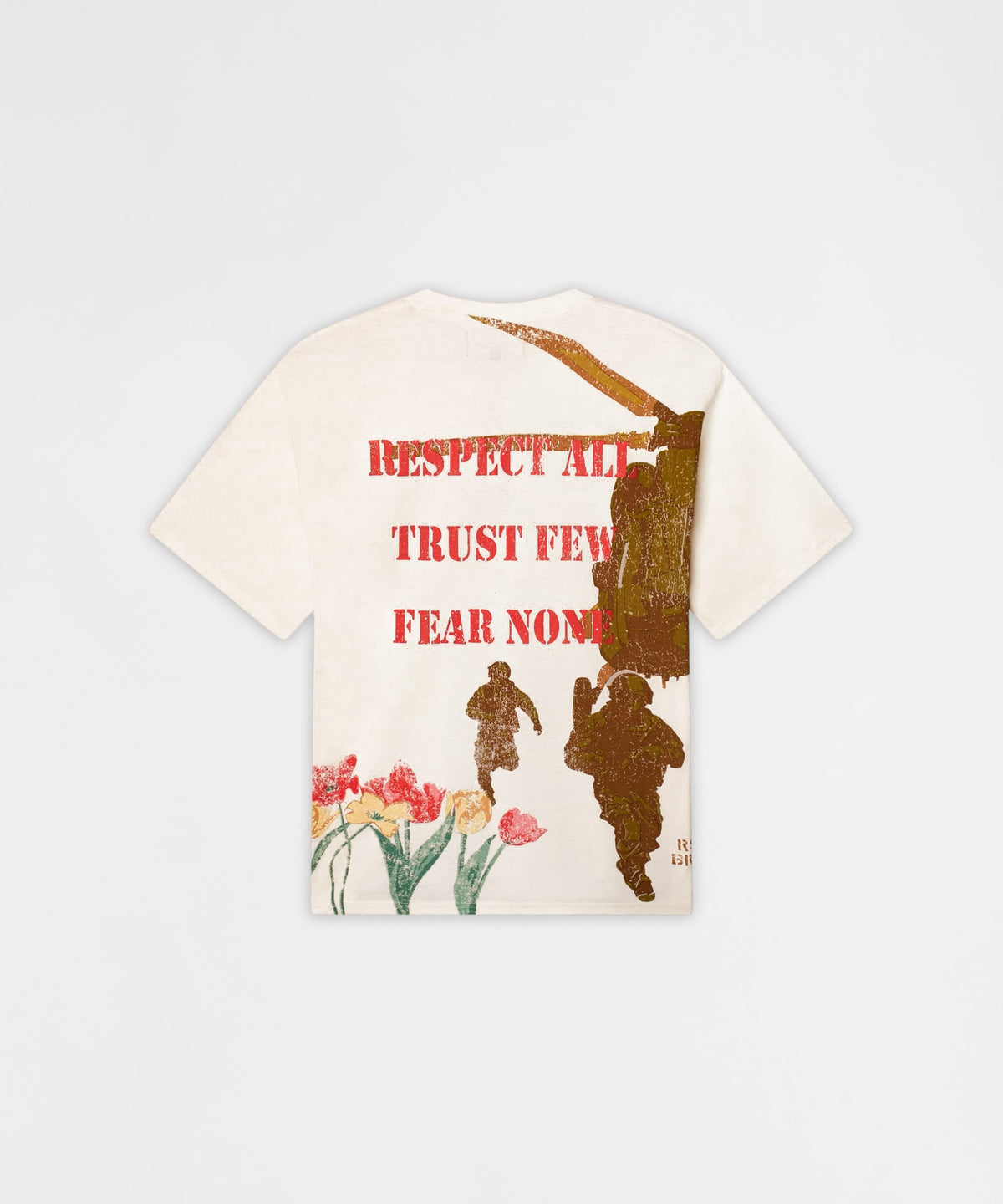 Reason Clothing Essential Soldier Respect All Short Sleeve Tee - Cream