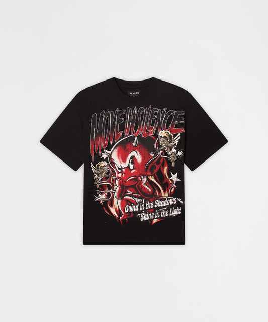 Reason Clothing Premium Move In Silence Washed Short Sleeve Tee - Black