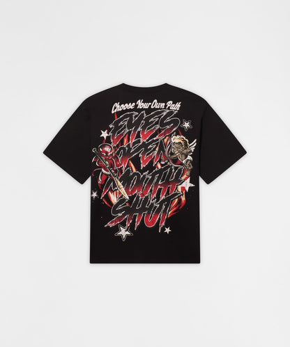 Reason Clothing Premium Move In Silence Washed Short Sleeve Tee - Black