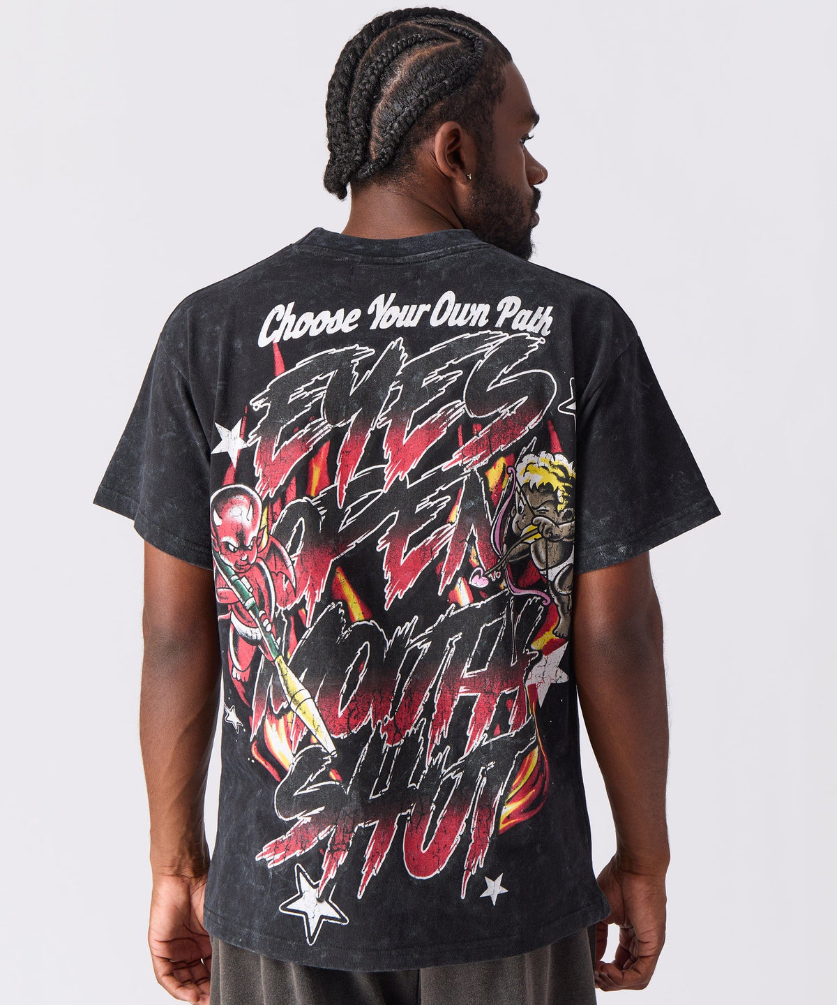 Reason Clothing Premium Move In Silence Washed Short Sleeve Tee - Black