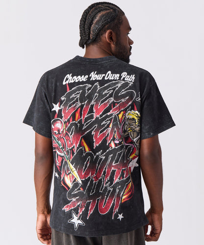 Reason Clothing Premium Move In Silence Washed Short Sleeve Tee - Black