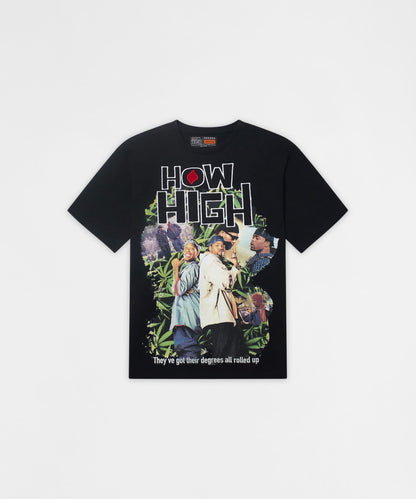 Reason Clothing Hot Sale How High They've Got Their Degrees Graphic Short Sleeve Tee - Black