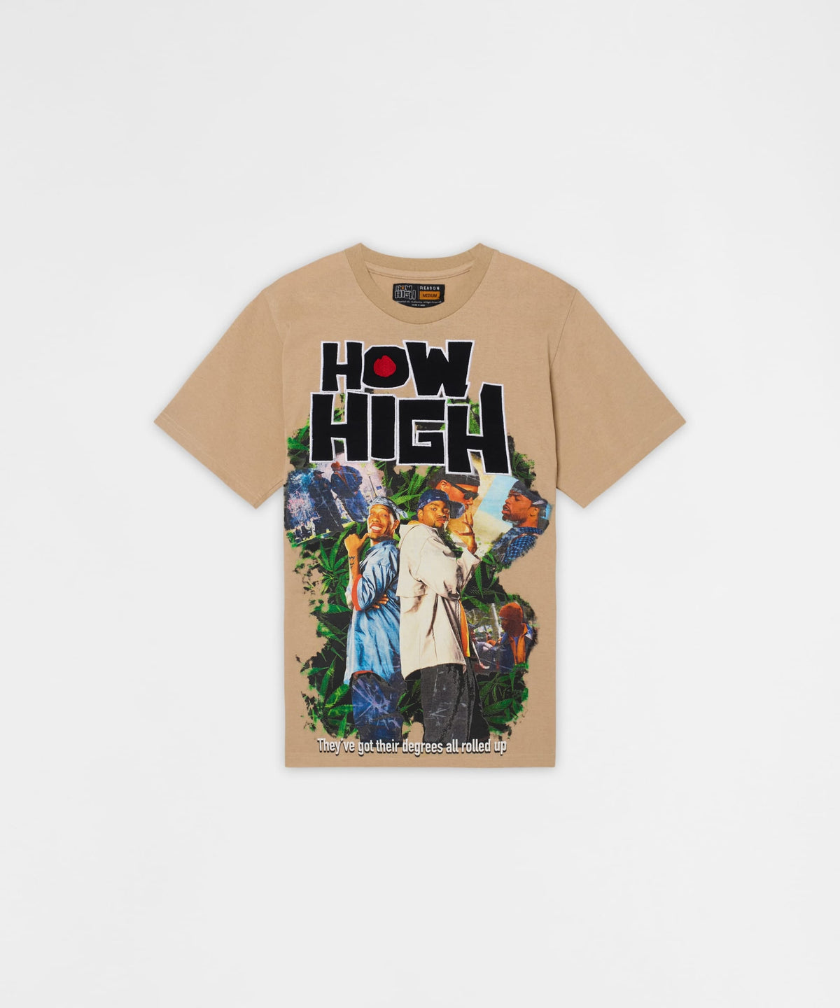 Reason Clothing Value How High They've Got Their Degrees Graphic Short Sleeve Tee - Tan