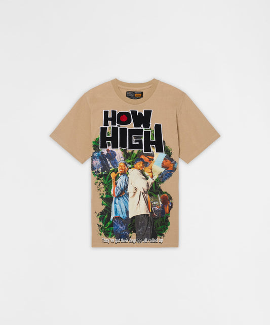 Reason Clothing Value How High They've Got Their Degrees Graphic Short Sleeve Tee - Tan