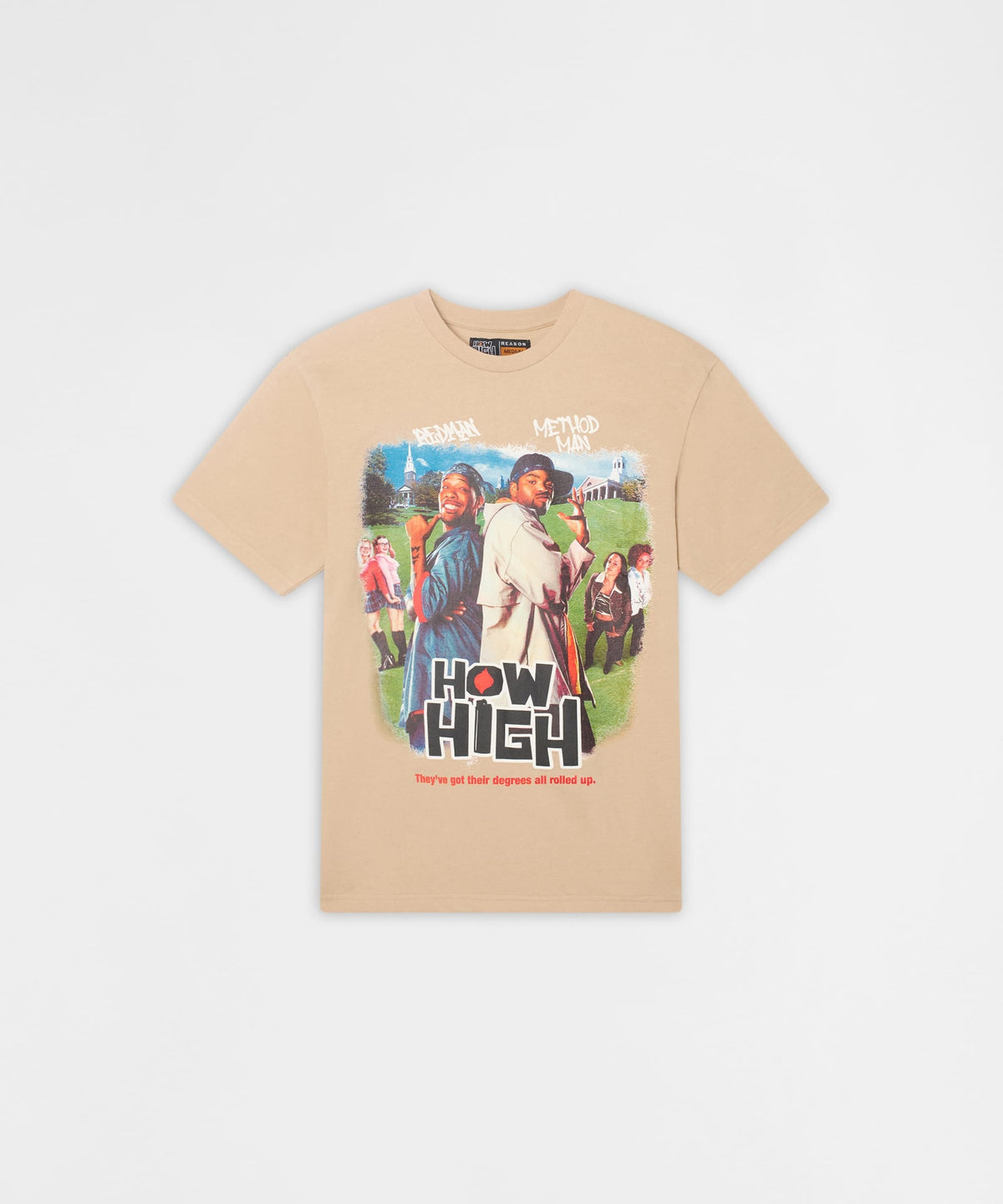 Reason Clothing Deals How High Poster Graphic Short Sleeve Tee - Sand