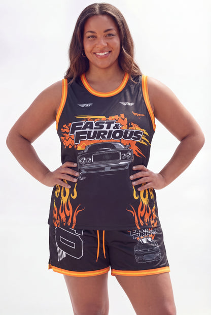Reason Clothing Trending Fast & Furious Burnout Women's Plus Size Sleeveless Basketball Jersey
