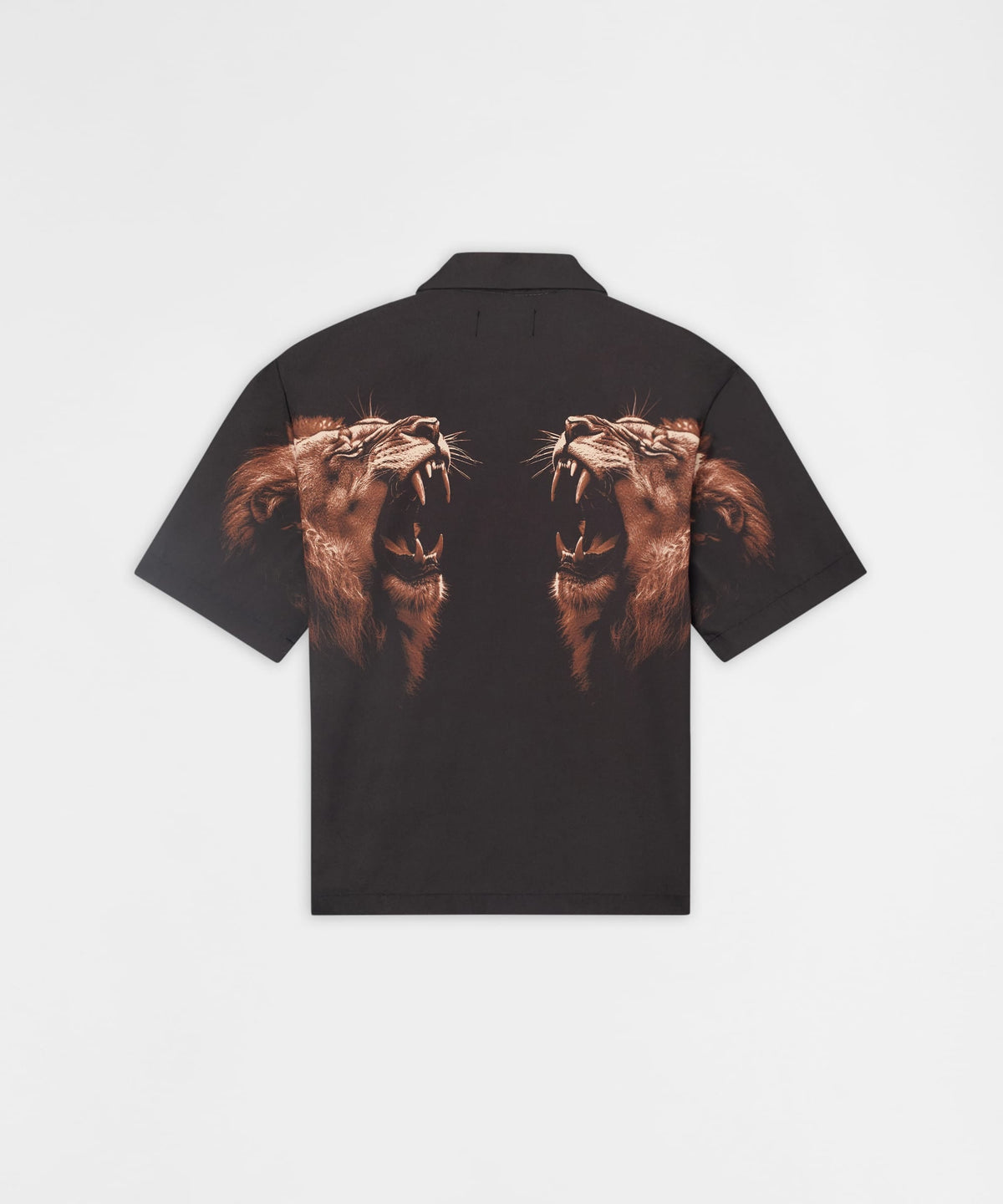 Reason Clothing Signature King's Roar Viscose Button Down Short Sleeve Shirt - Black