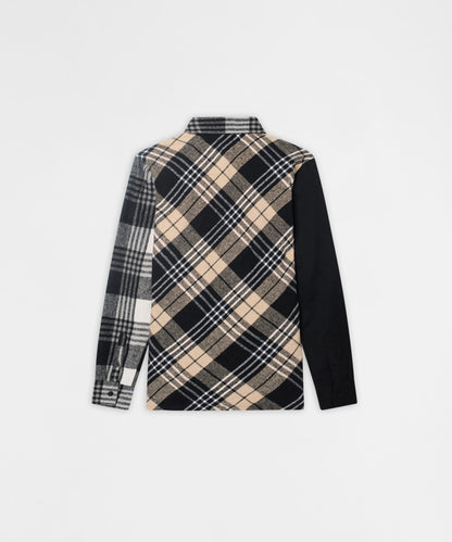 Reason Clothing Exclusive Snakes Flannel Checkered Button Down Long Sleeve Shirt - Grey