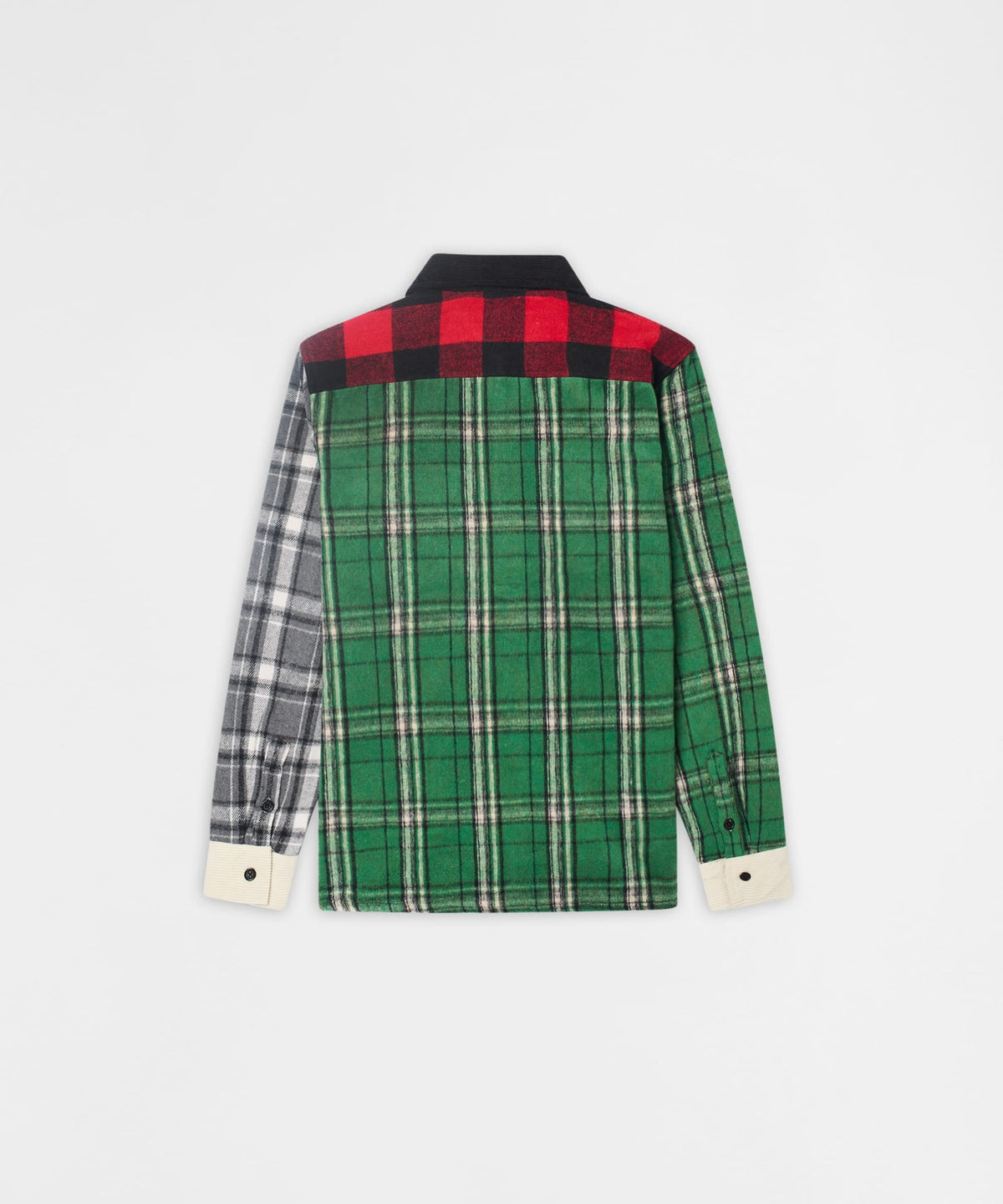 Reason Clothing Best Price Patchwork Plaid Button Down Long Sleeve Shirt - Multicolor