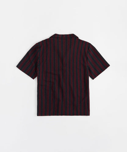 Reason Clothing Recommended Nightshift Jacquard Button Down Short Sleeve Knit Shirt - Black