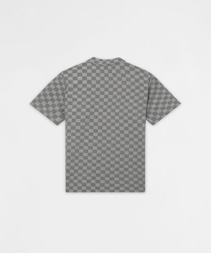 Reason Clothing Essential Checkerboard Viscose Button-Down Shirt - Grey