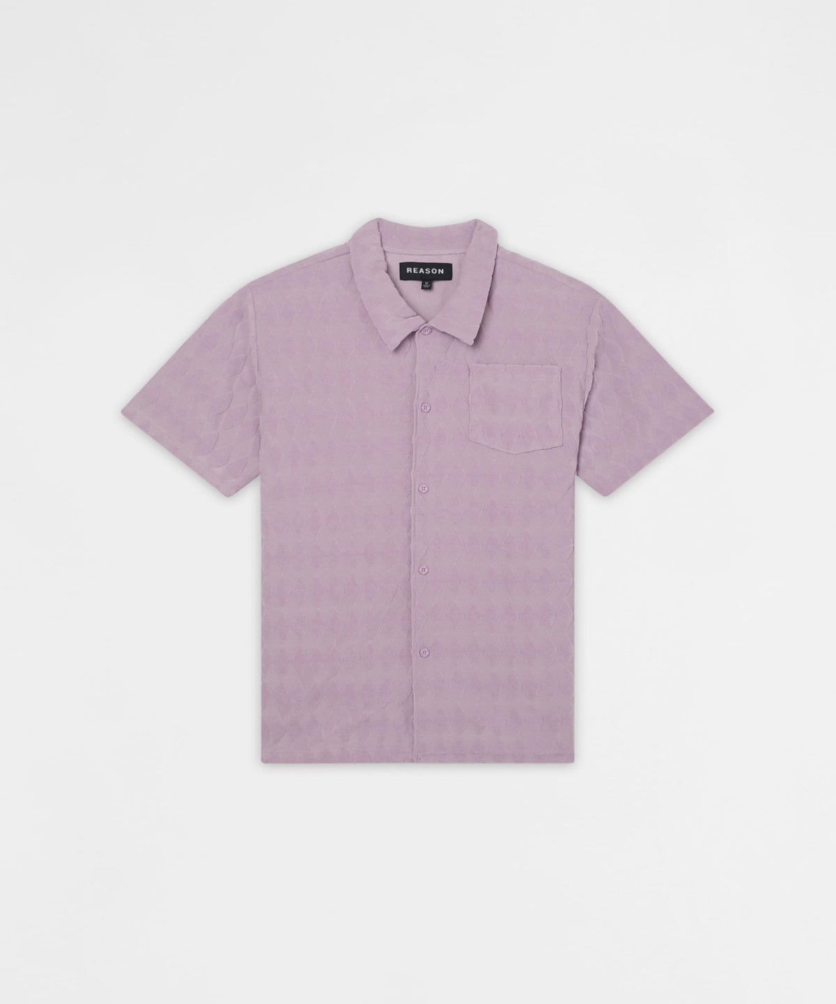 Reason Clothing Smart Buy Diamond Plate Viscose Short Sleeve Shirt - Mauve