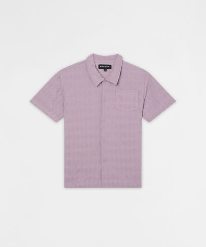 Reason Clothing Smart Buy Diamond Plate Viscose Short Sleeve Shirt - Mauve