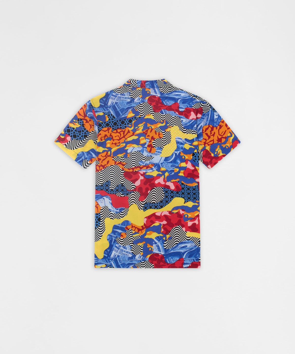 Reason Clothing Value Wavy Viscose Button-Down Short Sleeve Shirt - Multicolor