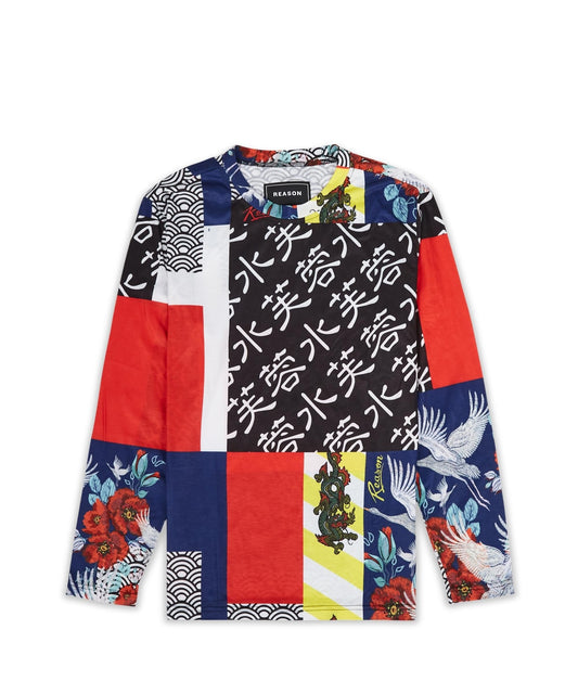 Reason Clothing Special Offer Swans All Over Print Long Sleeve Tee