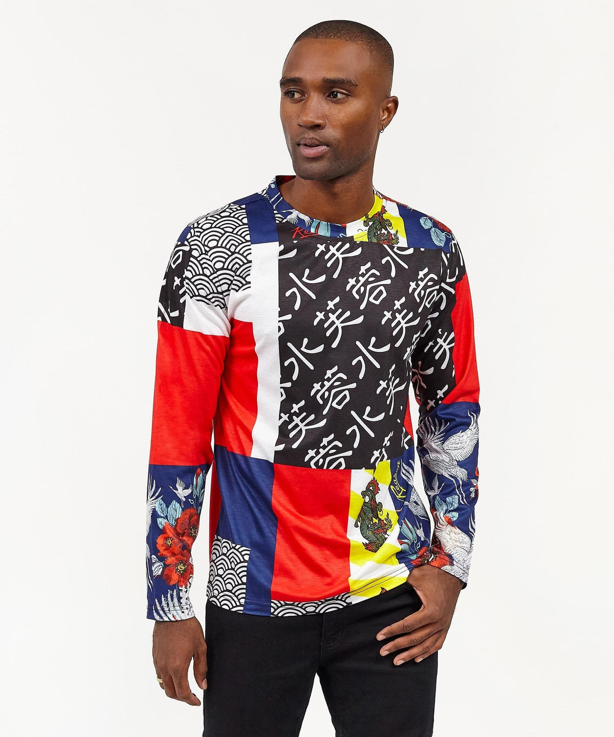 Reason Clothing Special Offer Swans All Over Print Long Sleeve Tee