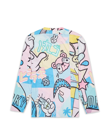 Reason Clothing Everyday Cartoon Allover Print Long Sleeve Tee